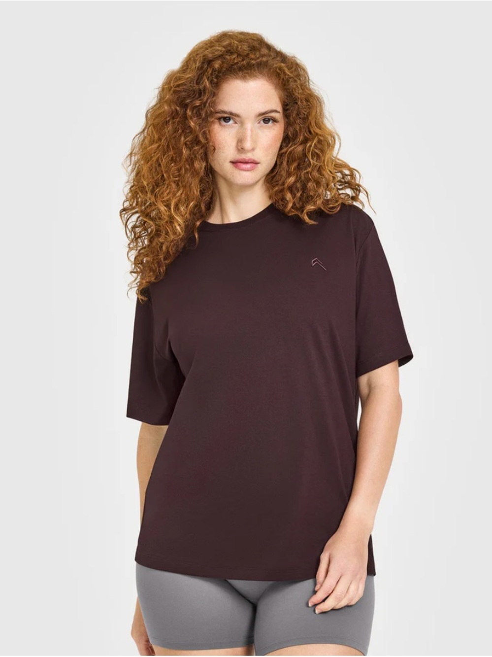 Oner Active Classic Oversized Lightweight T-Shirt Plum Brown